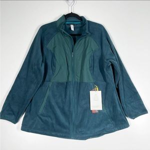 All In Motion Polartec 200 Series Fleece Jacket Women's Green Full Zip N…